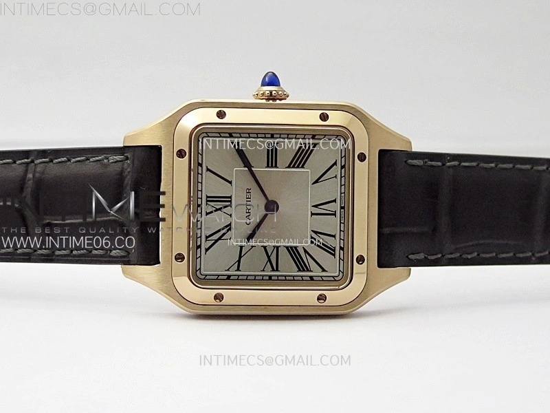 Santos Dumont 43.5mm RG F1F Best Edition Silver Dial on Brown Leather Strap Quartz